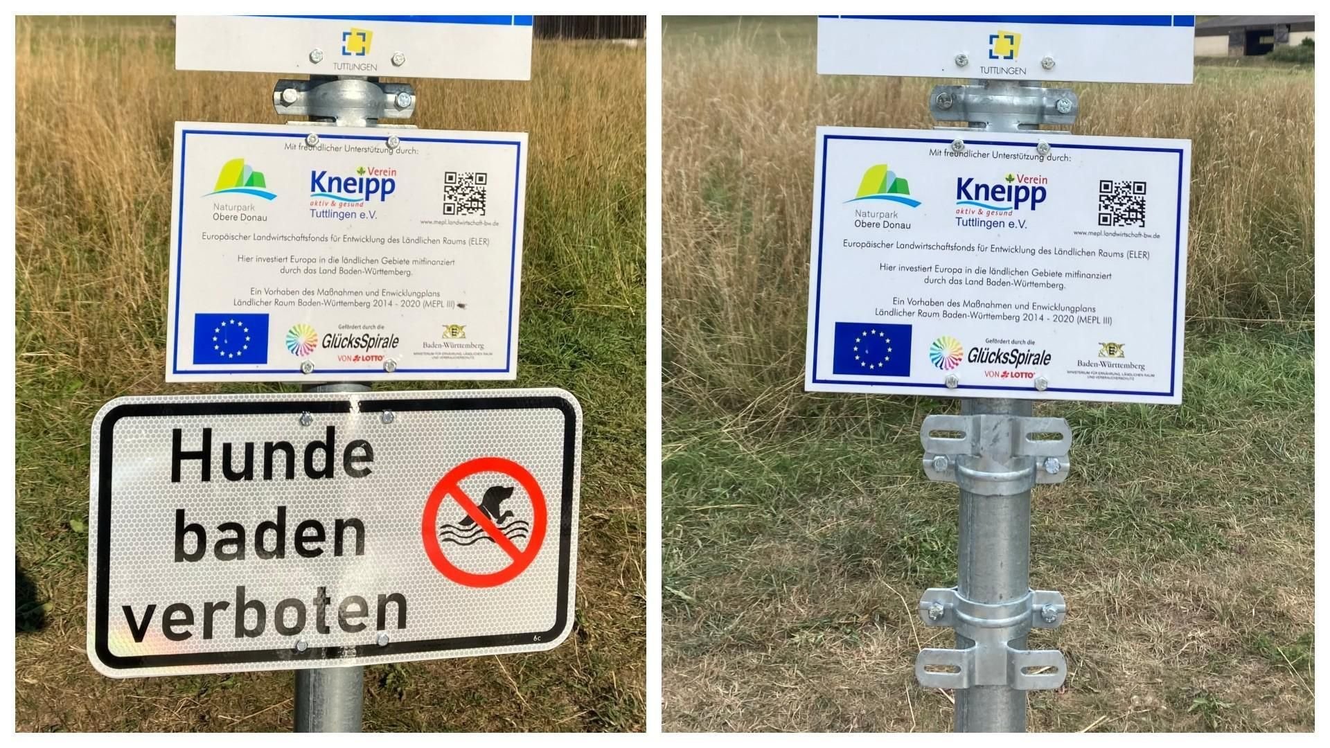 Badeverbot für Hunde in Kneippanlage: Jetzt ist das Schild abgerissen