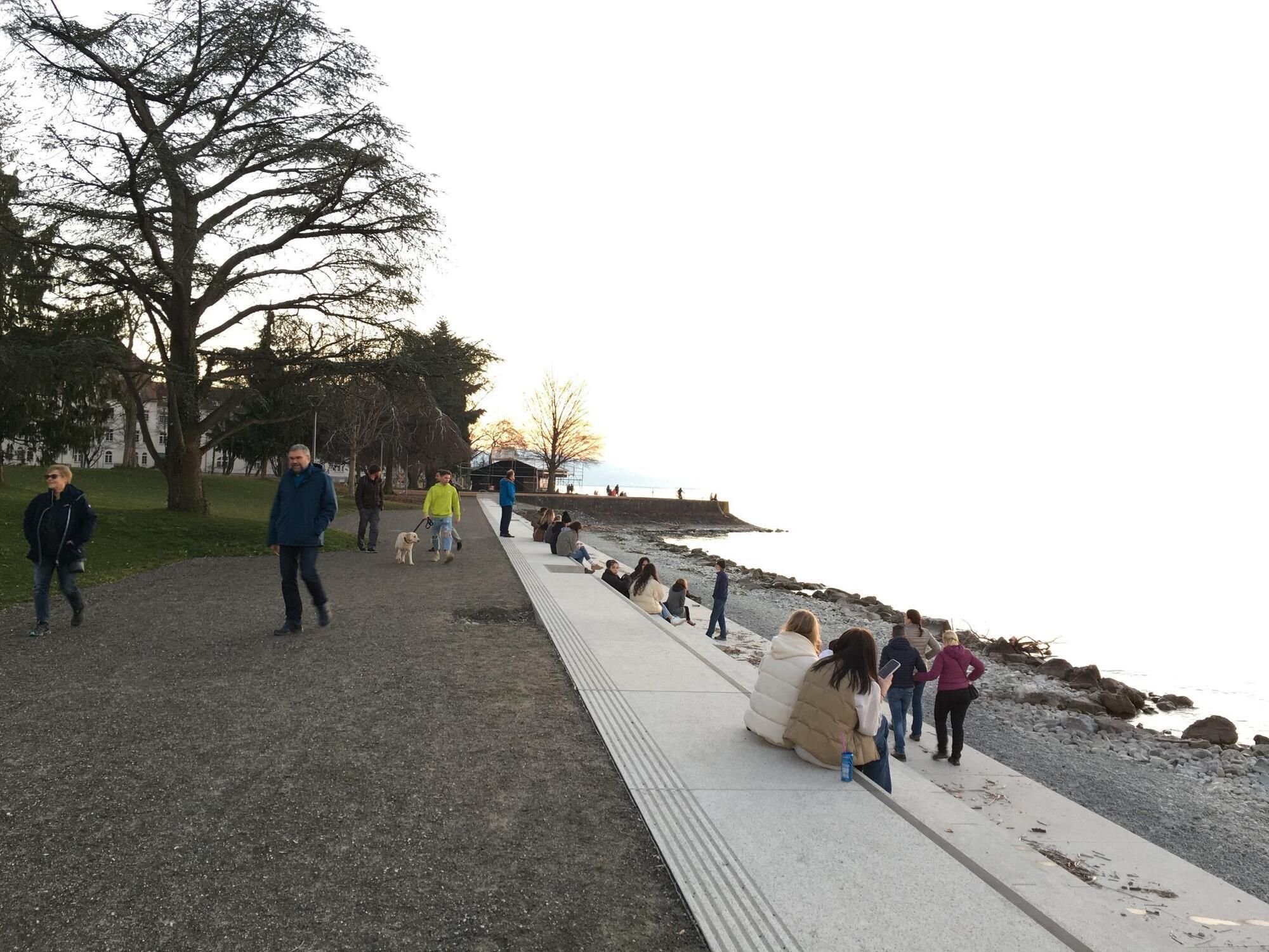 Gartenschaugelände Lindau Unbefugte überwinden Bauzäune zur Hinteren Insel