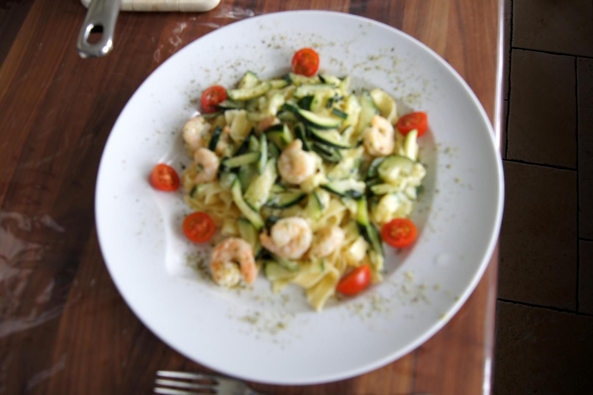 Platz 3 Pasta mit Zucchini & Garnelen