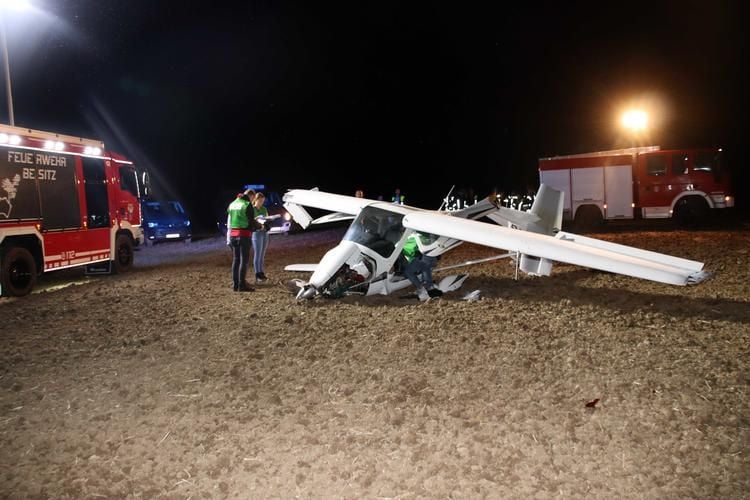 Sportflieger in MV abgestürzt – Pilot schwer verletzt