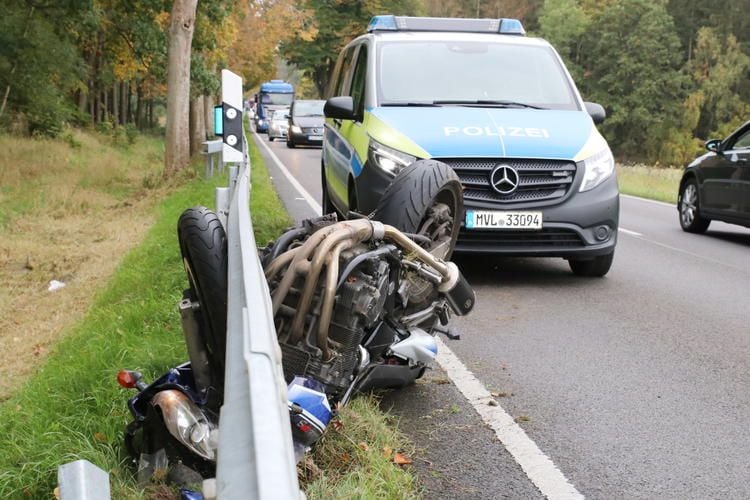 32-jähriger Motorradfahrer bei Wolgast schwer verletzt