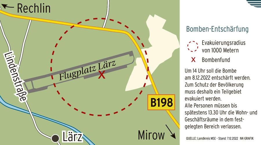 Erneute Bombenentschärfung und Evakuierung in Seenplatte