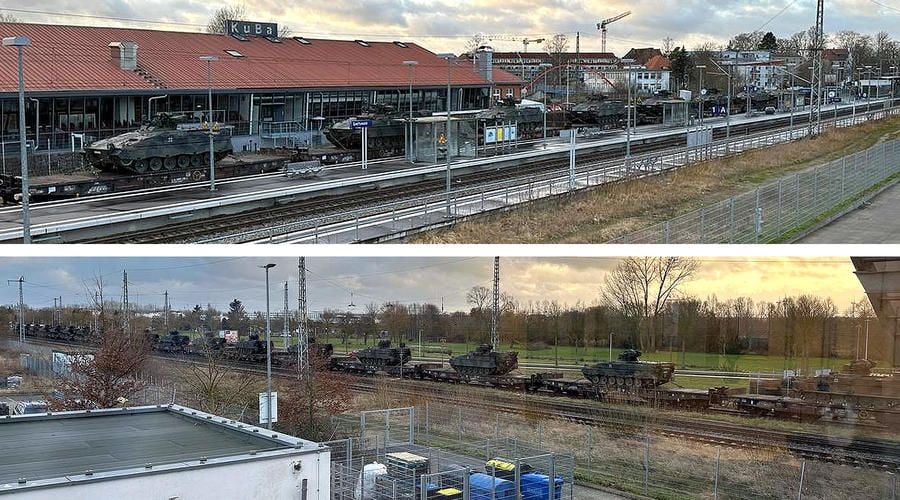 Bundeswehr-Schützenpanzer Marder per Zug verlegt