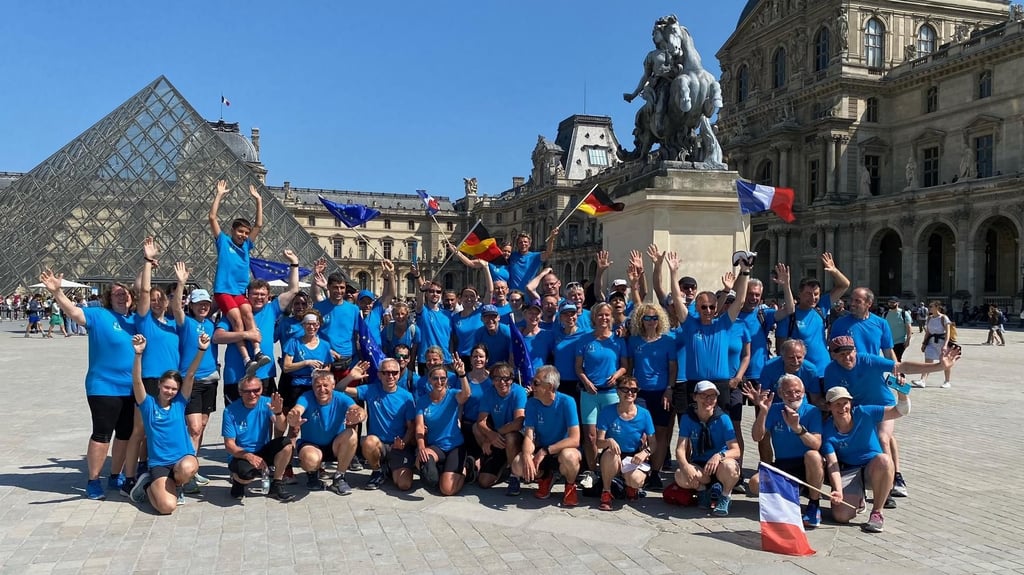 Wangener Laufstafette erlebt in Frankreich tollen Empfang