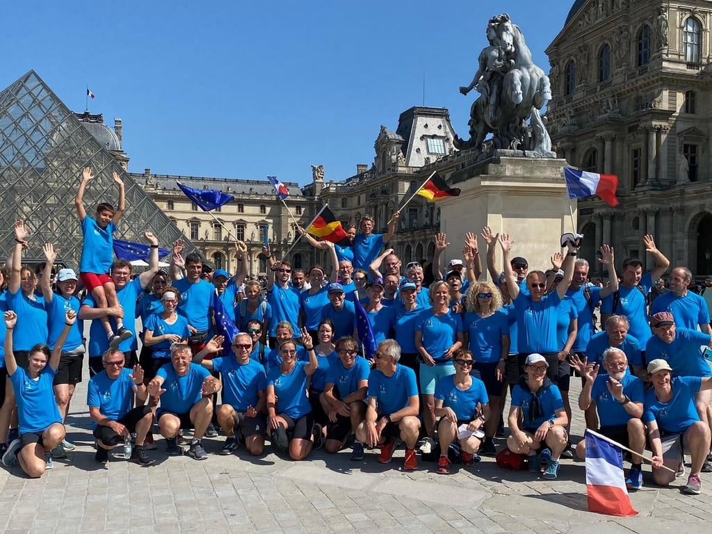 Wangener Laufstafette erlebt in Frankreich tollen Empfang