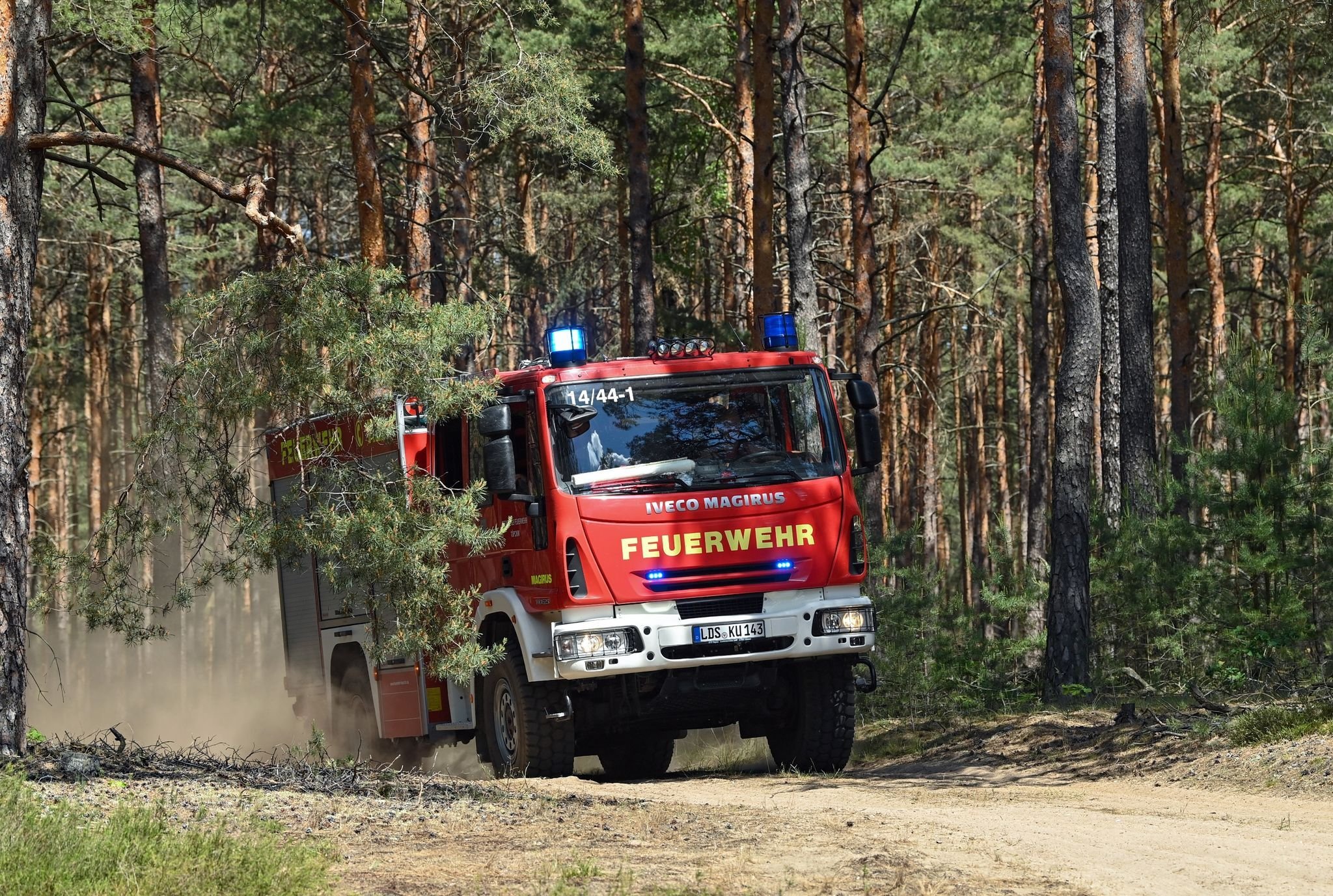 Löscharbeiten beim Brand im Göldenitzer Moor dauern an