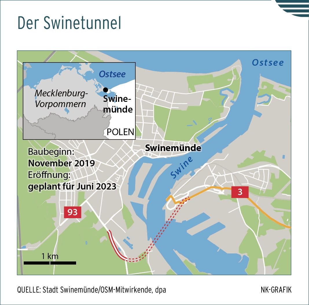 So schnell bringt der Swine-Tunnel Urlauber auf die Insel Usedom